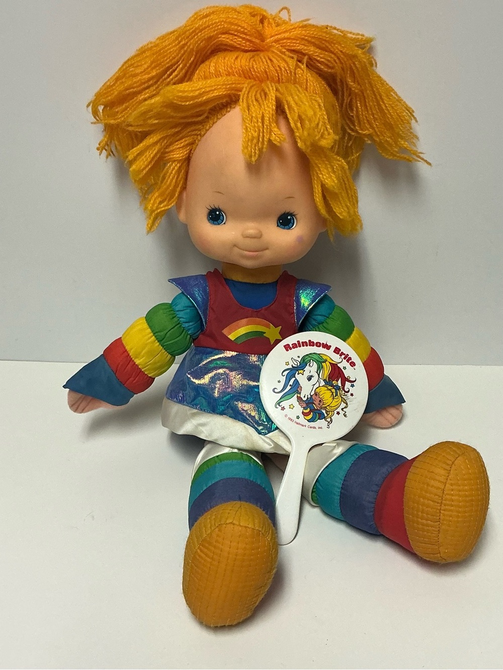 Vintage Hallmark Rainbow Brite Plush Doll with Plastic Mirror